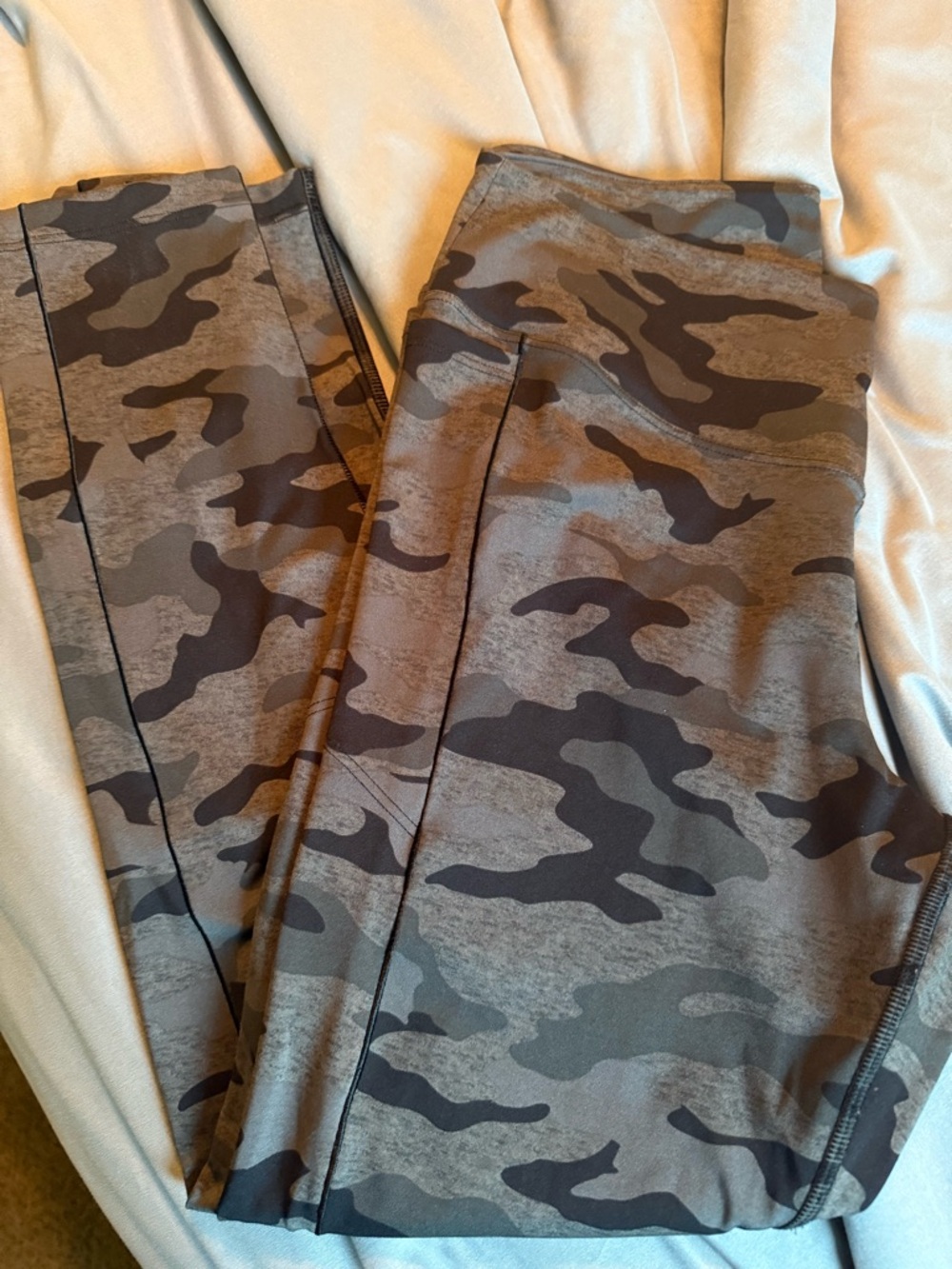 Womens Gray Camo Leggings - Comfortable Stretch Bottoms